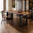 Walnut solid wood rectangular dining table-958070593