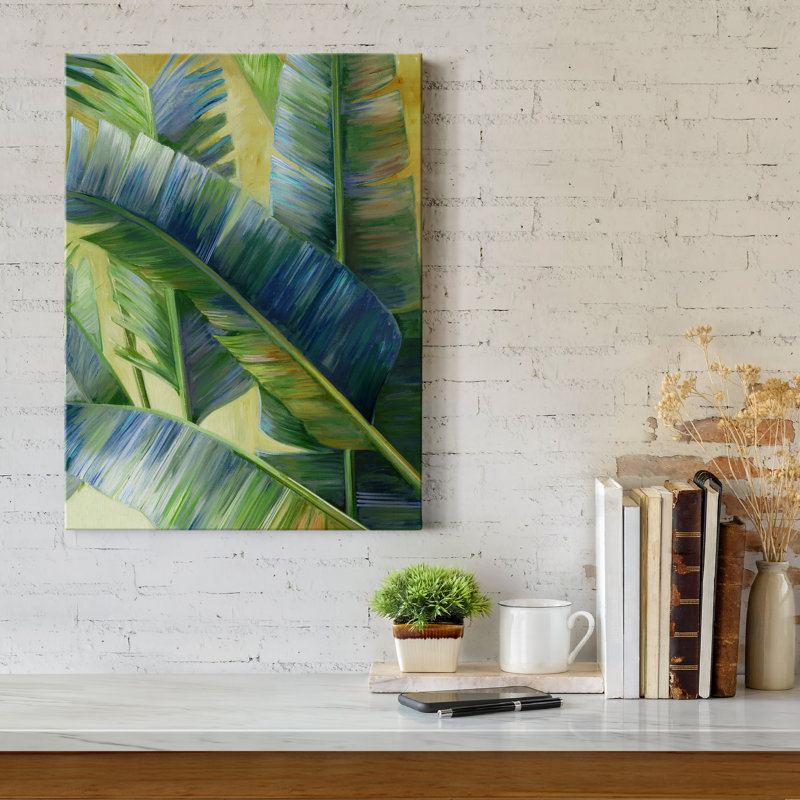 «Blue Tropic», reproduction d'art sur toile tendue, H 36 po x l 24 po x P 1 po