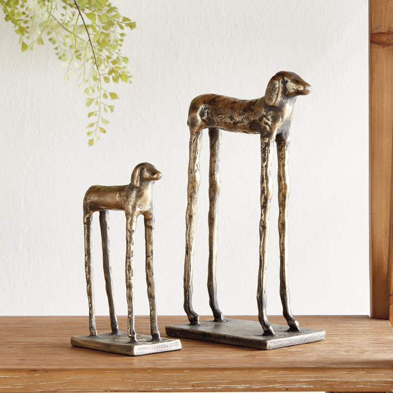Two Hounds Set Of 2, Gold