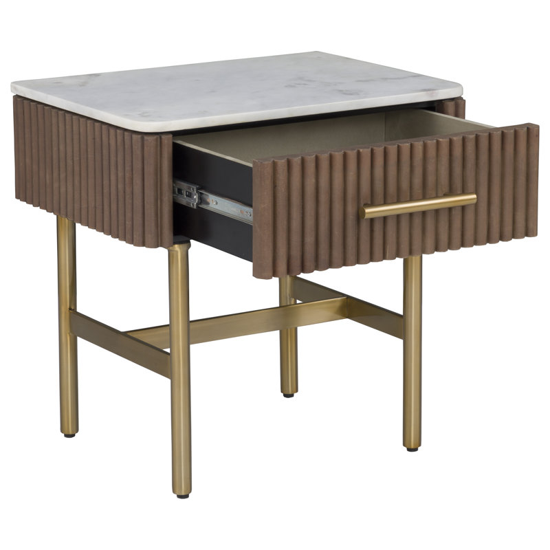One Drawer End Table, White