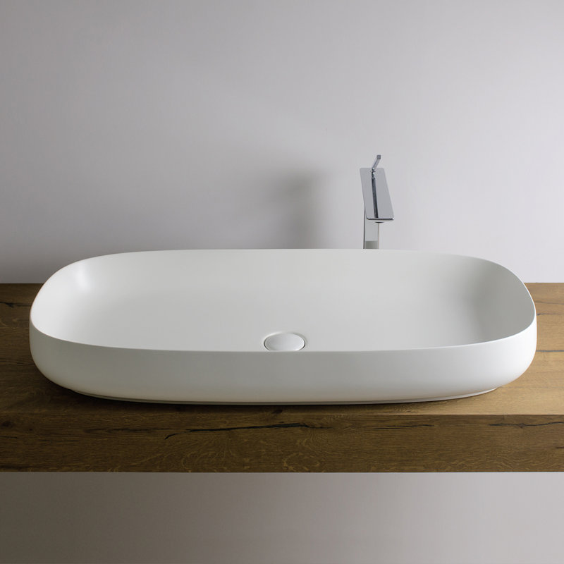 Seed 35.8'' L Bathroom Sink, Matte White