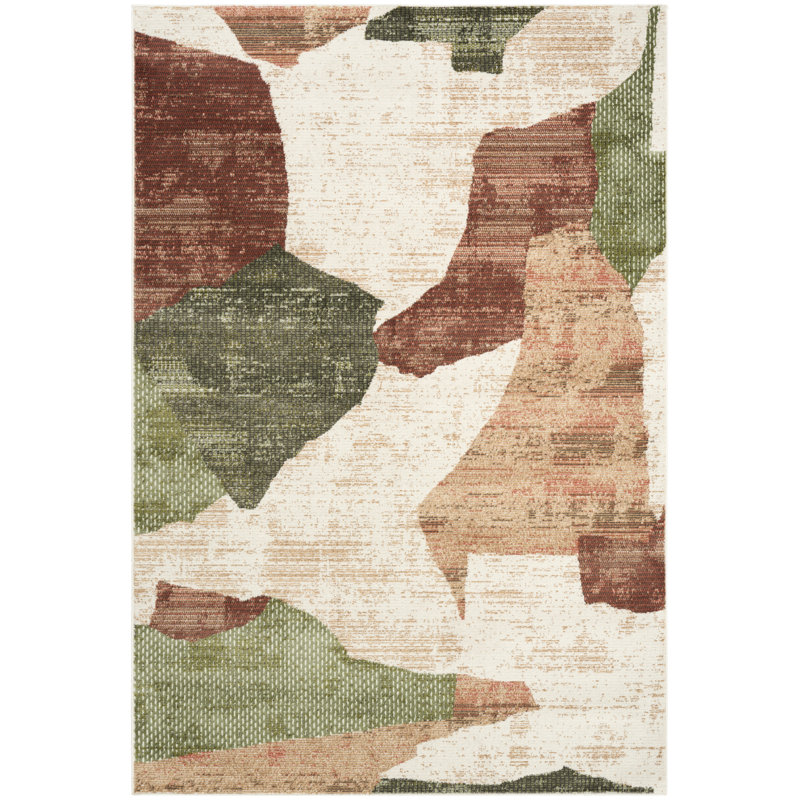 Colondro Beige Multi Modern Indoor Rug, Rectangle 4' x 6'