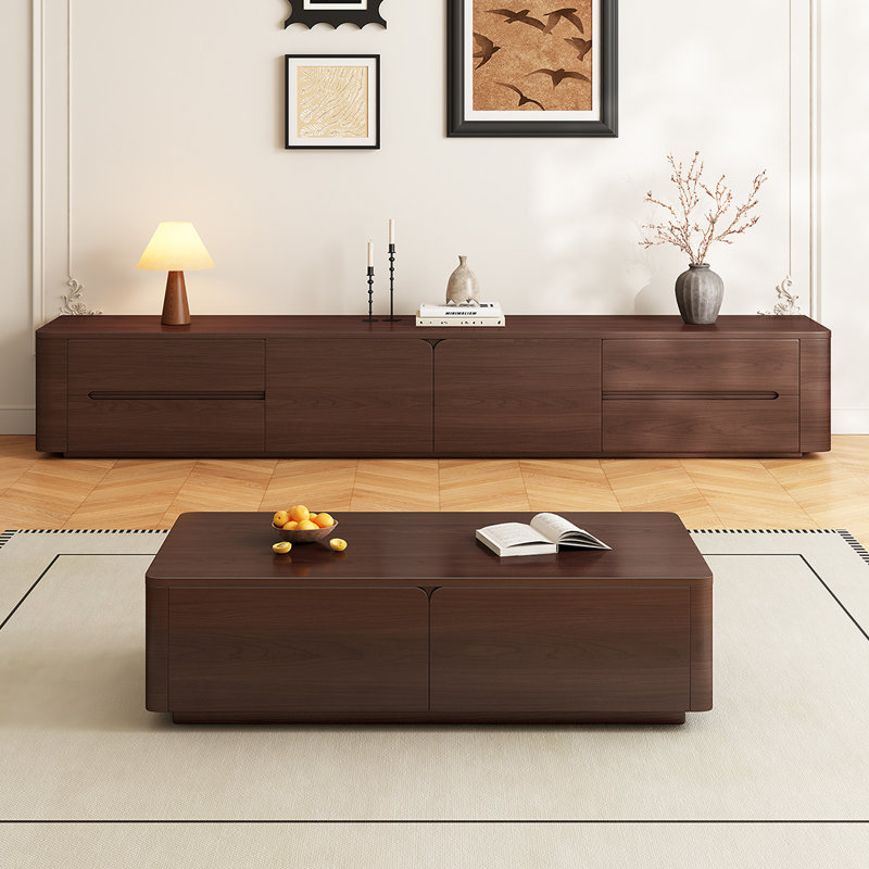 Table basse en bois massif avec joints en queue d'aronde, H 16,53 po x L 55,11 po x l 31,49 po