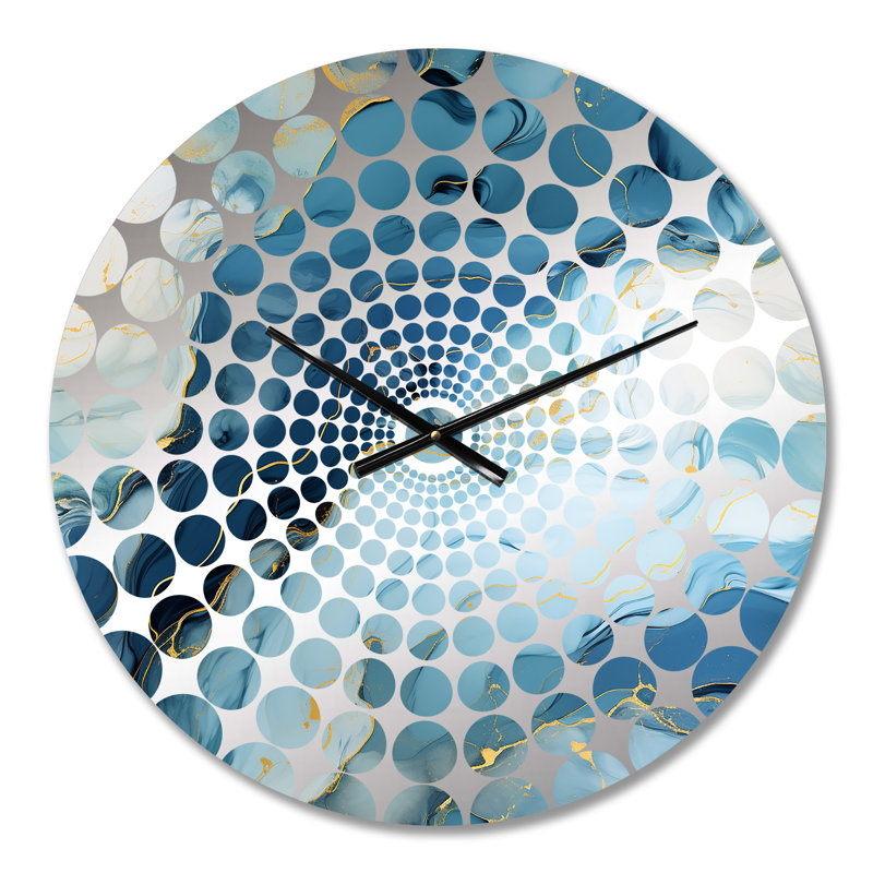 Horloge murale en marbre zen bleu et blanc, Petit