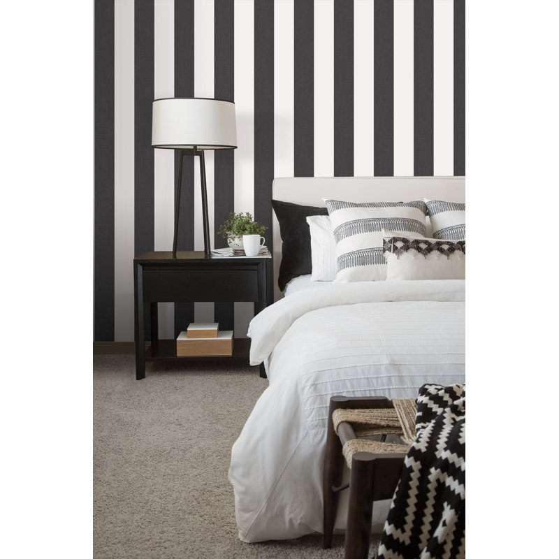 Angelo 10m x 53cm Matte Wallpaper Roll, Black/White