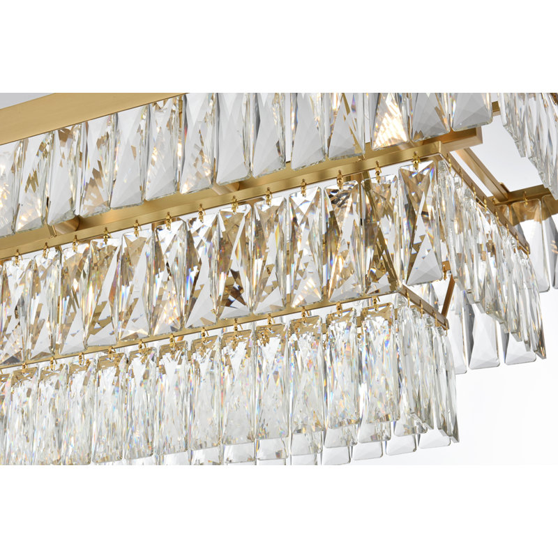 Iva 48 inch Rectangular Chandelier , Satin Gold