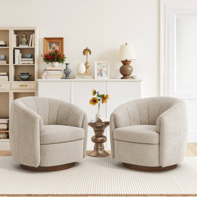 Fauteuil demi-tonneau pivotant l 34,6 po Seraphina