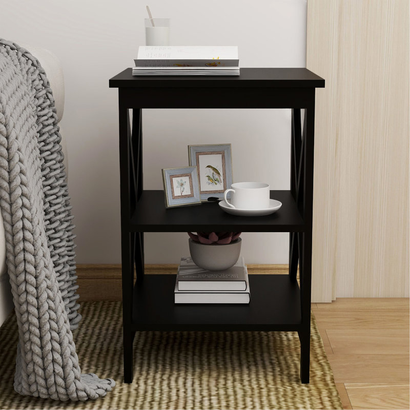 Small Side Table Black-Mdf Material Legs