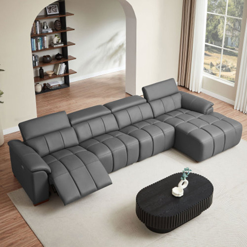 Canapé inclinable Wall-Hugger, H 28,74 po x l 144,88 po x P 66,14 po, 4, Gris clair