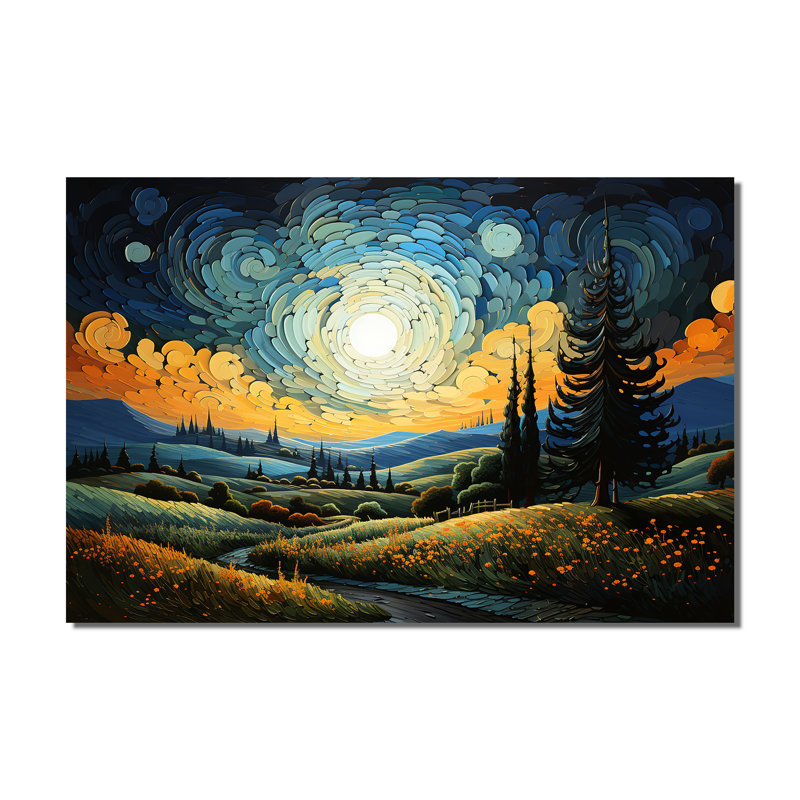 Impression sur toile Vangogh The Swaying Cypress III - Vangogh