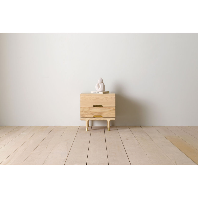 Simple Solid Wood End Table, Natural Wood