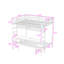 Lit superposé double au-dessus de simple avec bureau, station de charge, tablettes, garde-corps et double échelle-1087478589