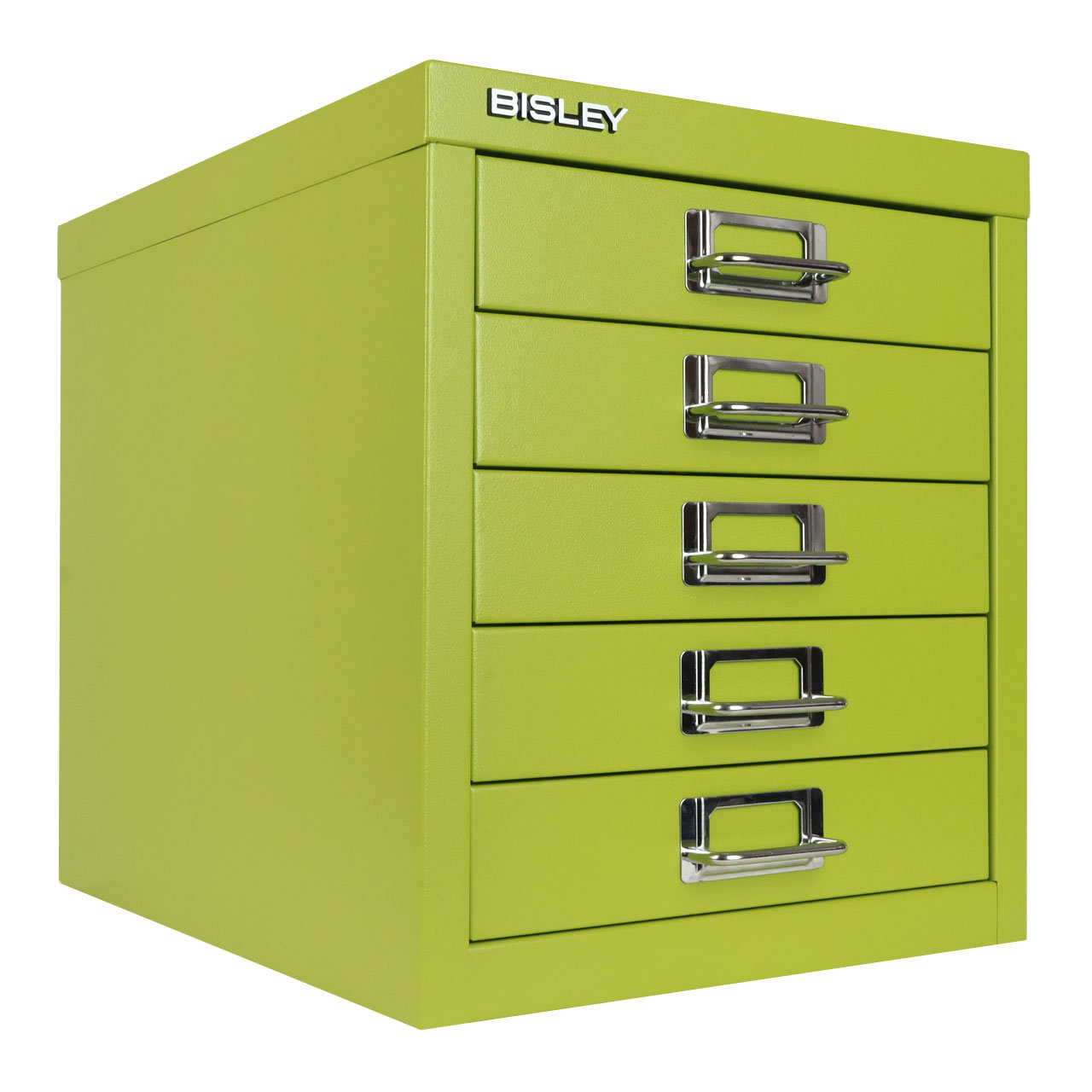 Bisley 5-Drawer Steel Desktop Multidrawer Storage Cabinet Green