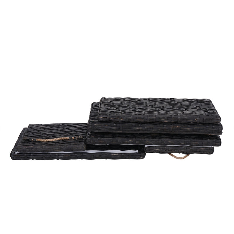 Wicker Trunk, Distressed Black