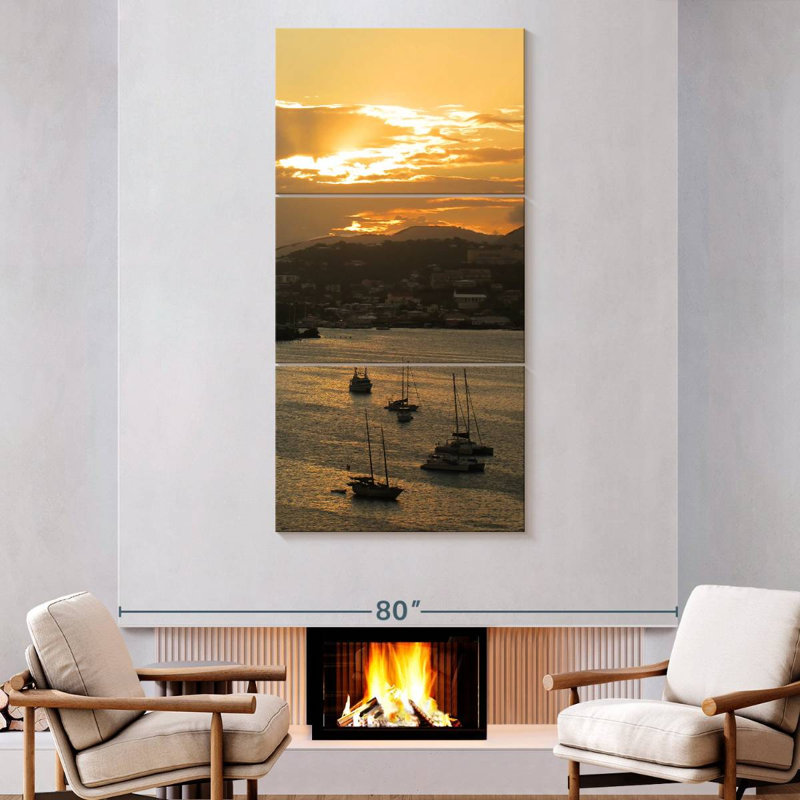 Ships In Saint Thomas, 80" H x 39" W
