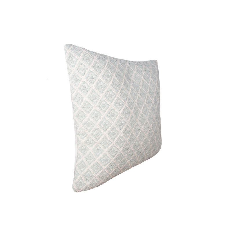 Bianca Geometric Woven Square Throw Pillow, Seaglass
