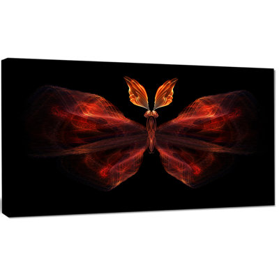 «Red Fractal Butterfly in Dark», impression sur toile tendue
