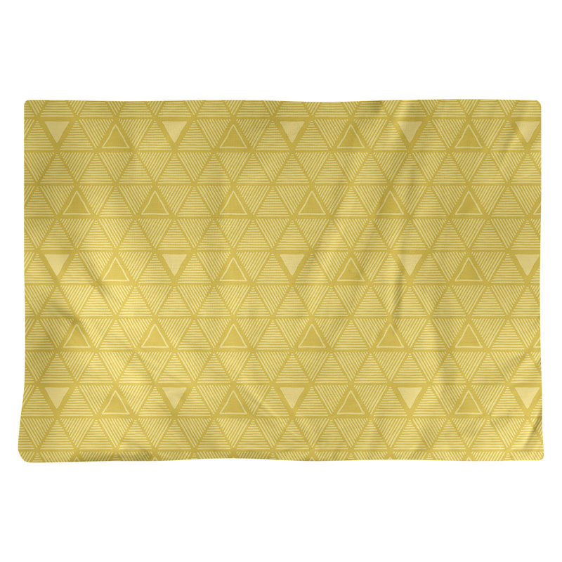 Napperon de 18 po en coton dessiné à la main triangle, Jaune clair, polyester