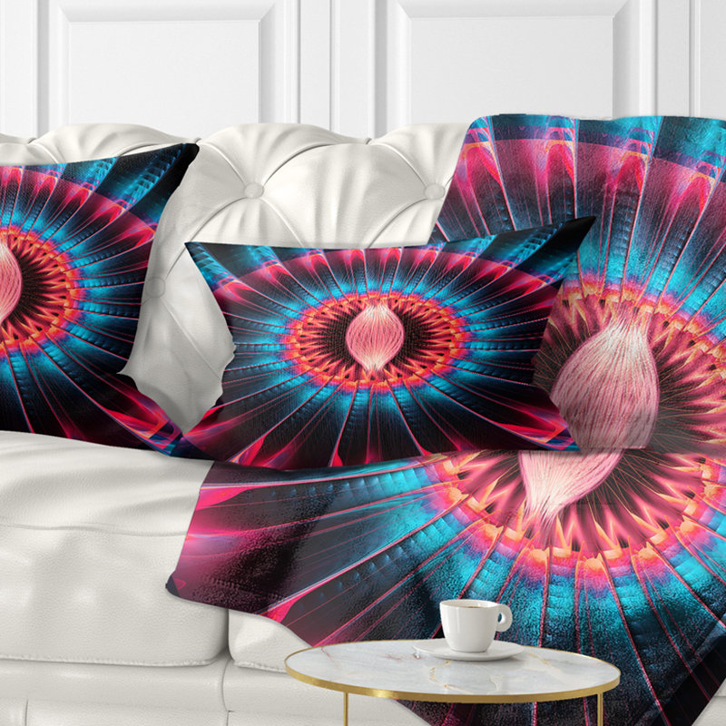 Coussin lombaire floral à fleur abstraite