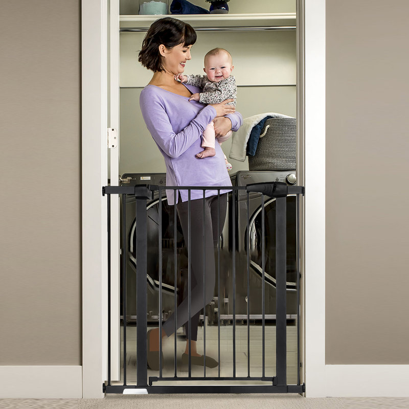 30" Tall Auto Close Walk Thru Safety Gate, Black