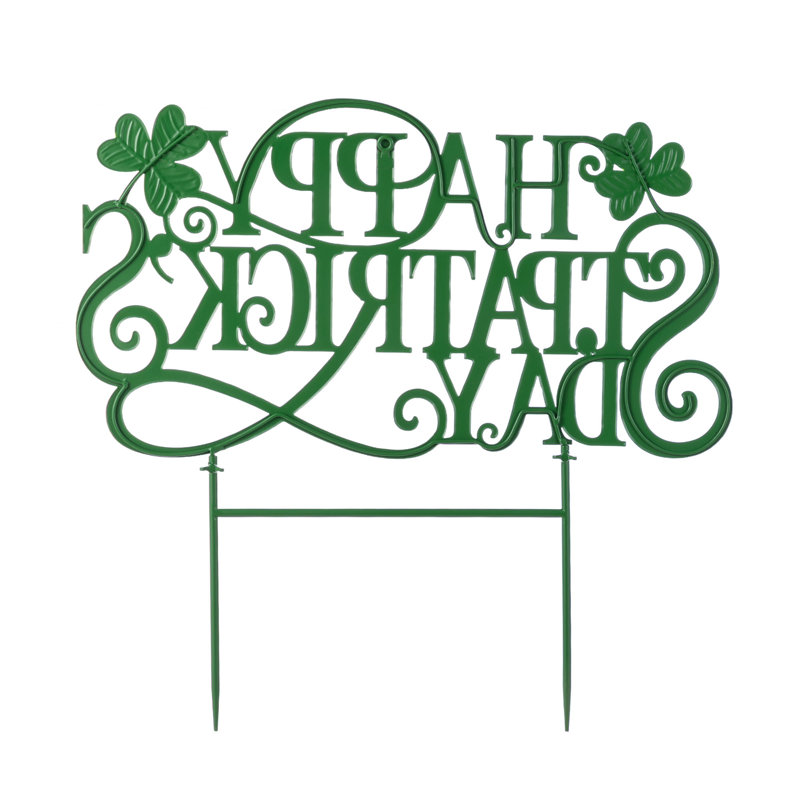 Piquet H 23,25 po en métal Happy St. Patrick's Day (KD)