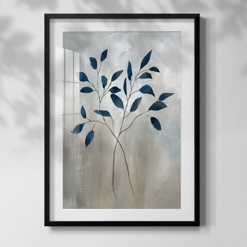 Green Shadows I, reproduction encadrée, Blanc, Papier avec cadre noir