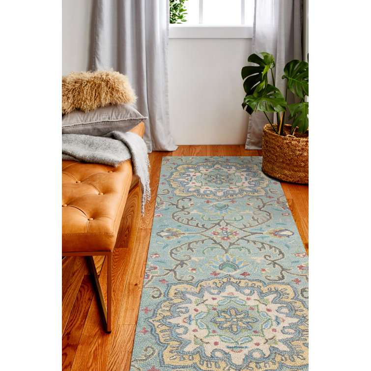 Tapis vert en laine touffeté à la main Andrieka