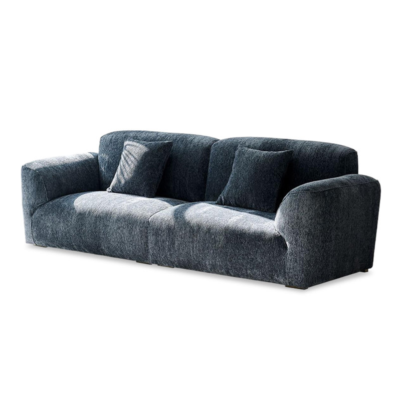 Canapé modulaire en chenille bleue, Bleu, H 34,65 po x l 110,24 po x P 40,55 po