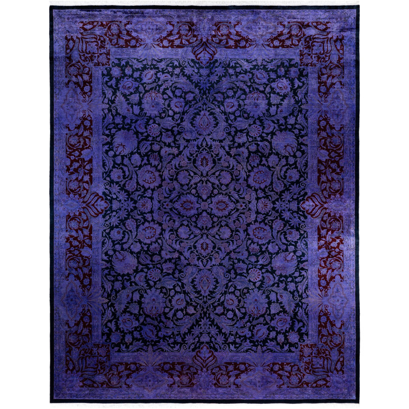 Overdyed One-of-a-Kind 9' 2" X 11' 10" Hand Knotted Area Rug