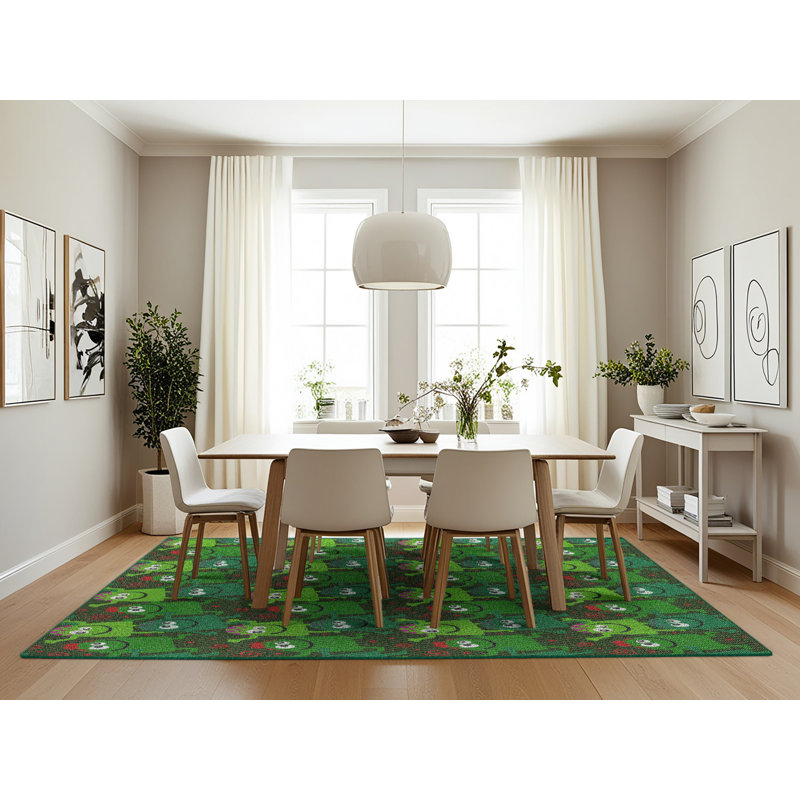 Tapis vert / rouge Mabel, Rectangle 7 pi x 10 pi