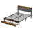 Full Bed Frame With Remote - Controlled Led Lights, Storage Headboard, Charging Station, Ample Storage, Quiet And Stable Modern Bedroom-370893797