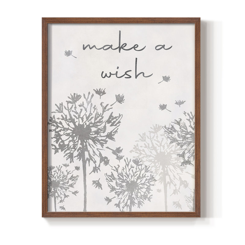 «Make A Wish», reproduction encadrée - bois massif, H 11 po x l 9 po, Noyer