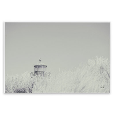 Grey Lighthouse View Wall Plaque Art by Nathan Larson