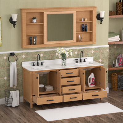 Cholena Freestanding 72 Inch Bathroom Vanity With Double Sinks