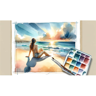 Sunlit Beach Reverie Wrapped Canvas Wall Art
