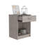 Table de chevet 21 po, 1 tiroir, tablette basse, plateau supérieur, gris clair
