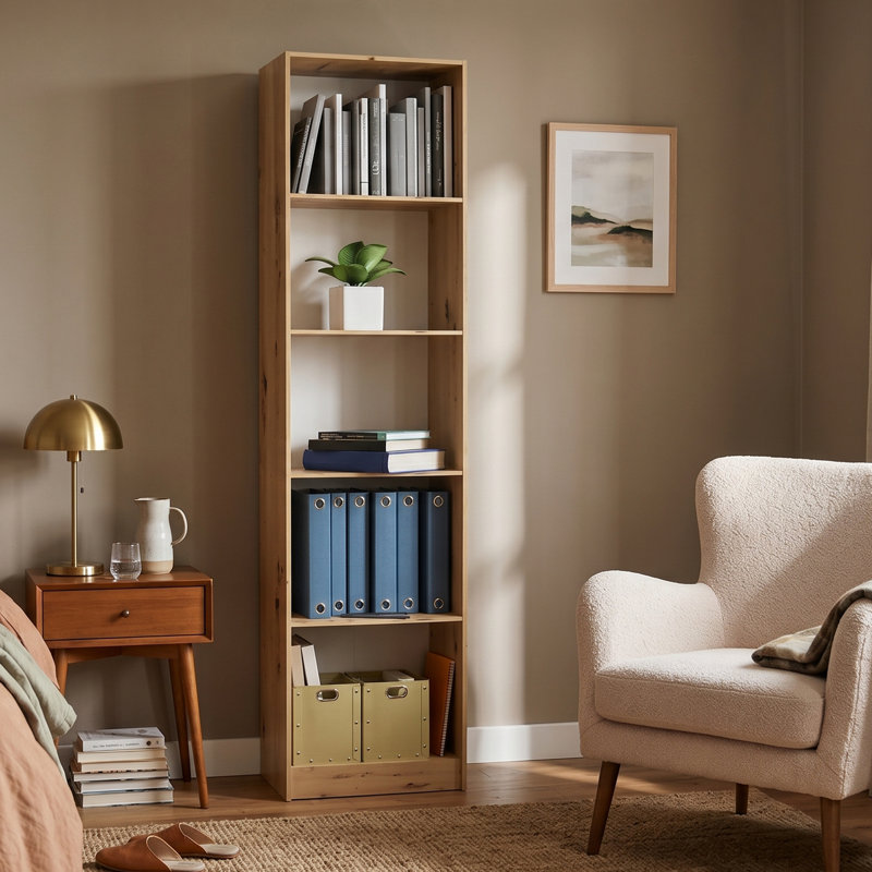 Paridhi Solid Wood Bookcase, (5 Shelves) 71.5"H x 19.69"W x 11.81"D