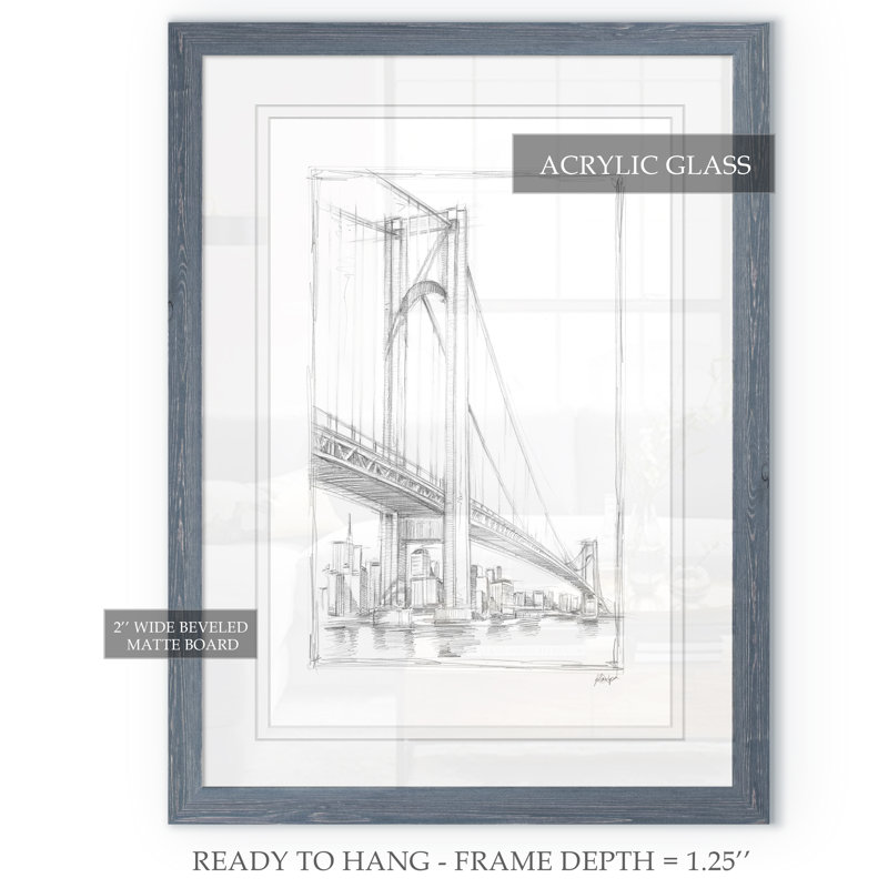«Suspension Bridge Study I» par Paul Cezanne - reproduction d'art encadrée, H 22 po x l 16 po x P 2 po