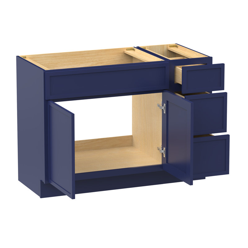 Base de meuble-lavabo simple 48 po seulement, Bleu