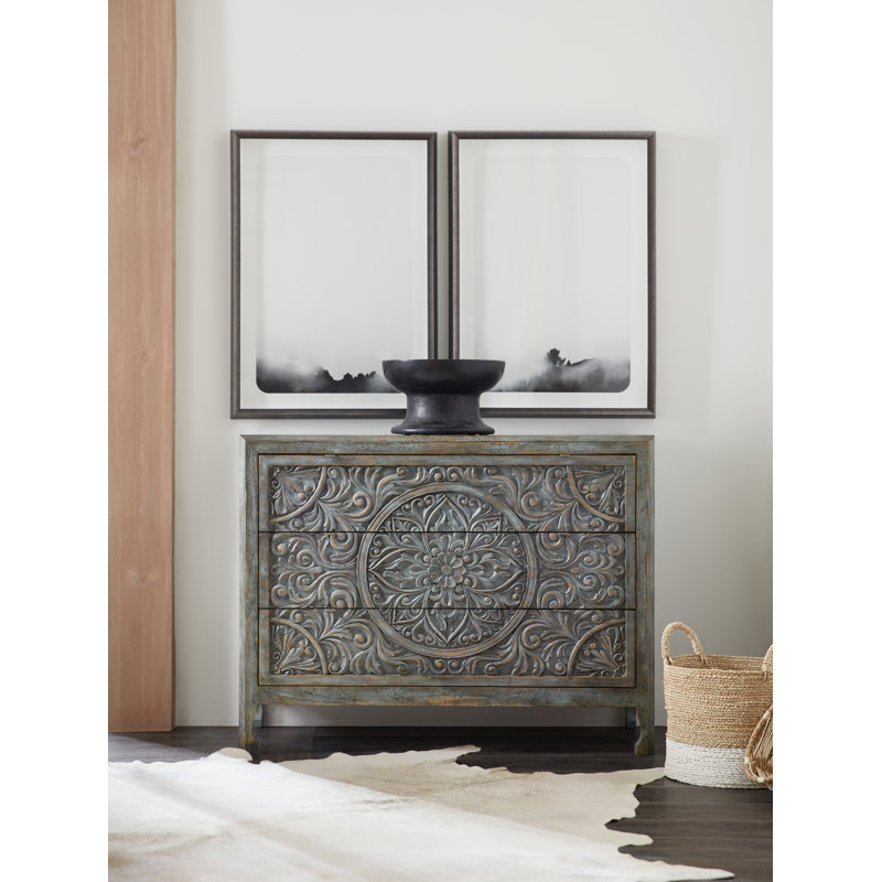 La Grange Solid Wood Accent Chest, Blue