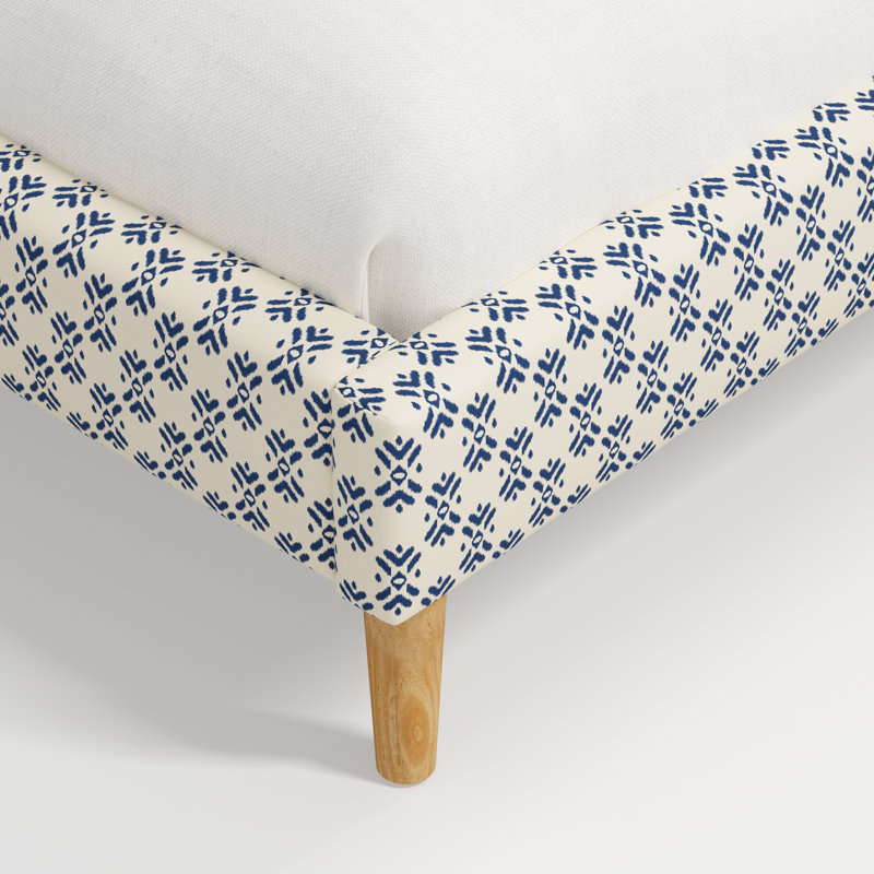 Olivet Platform Bed, Pauline Ikat Sm Blue Cotton, California King
