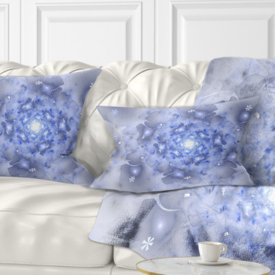 Glittering Gold Purple Fractal Flower - Floral Printed Throw Pillow