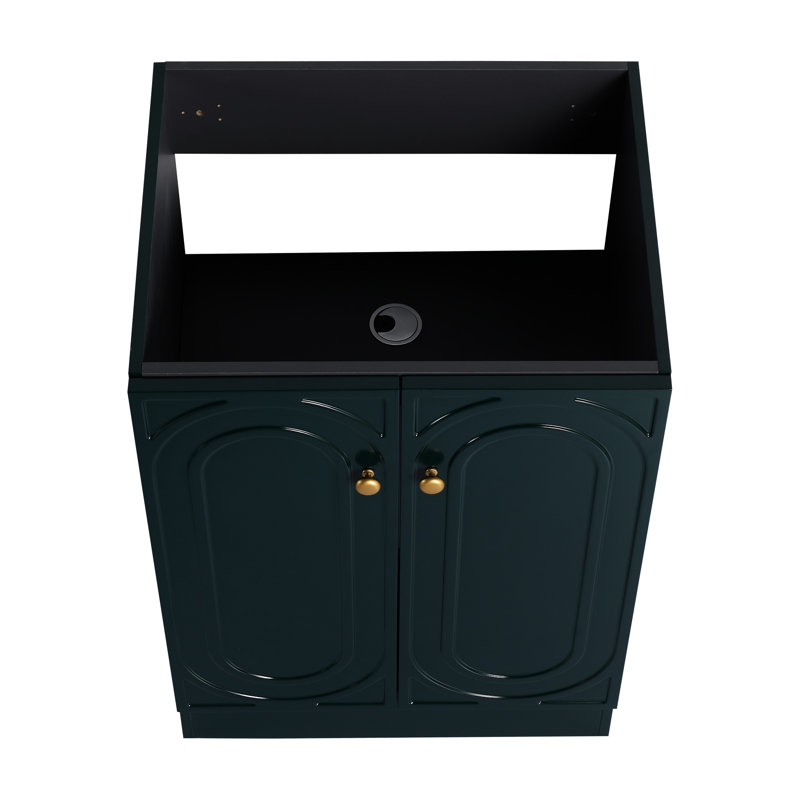 Armoire de salle de bain moderne moderne avec portes à fermeture en douceur et contreplaqué de meuble-lavabo, Vert foncé