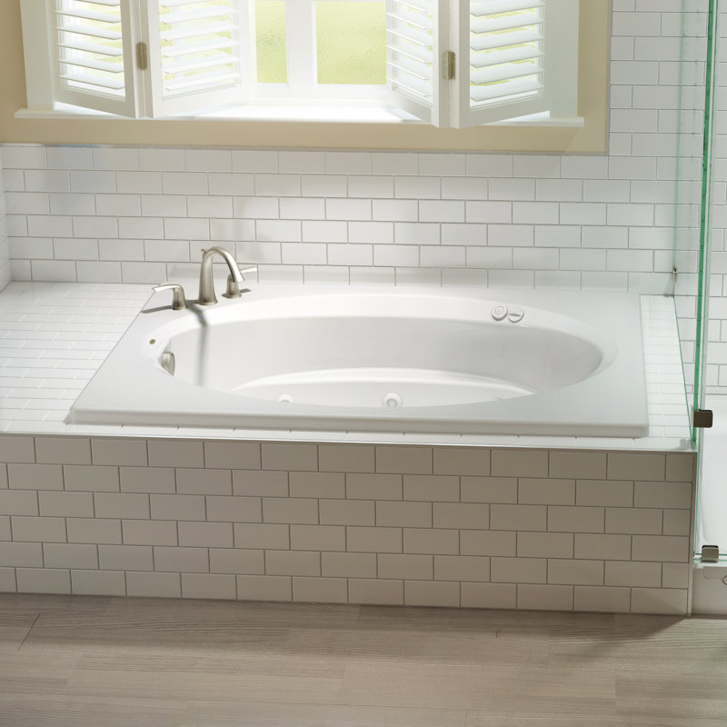 Signature® 72" x 42" Drop In Bathtub, White, Left