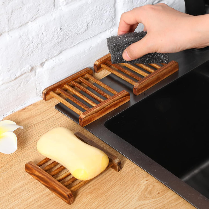 Porte-savon 25 pièces en bois de bambou pour salle de bain