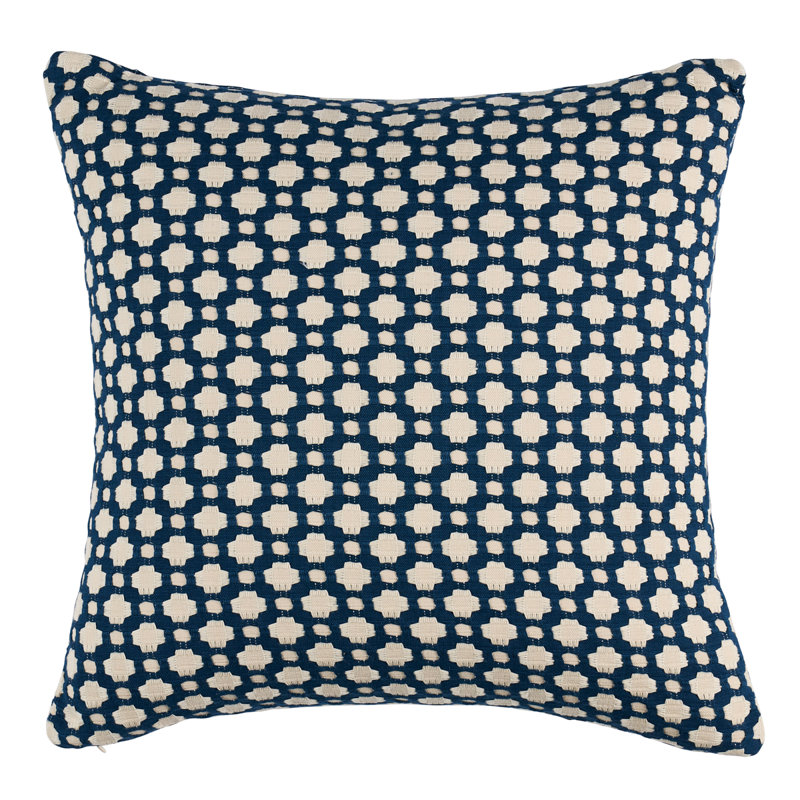Betwixt Throw Pillow, 18" x 18", Indigo/Ivory