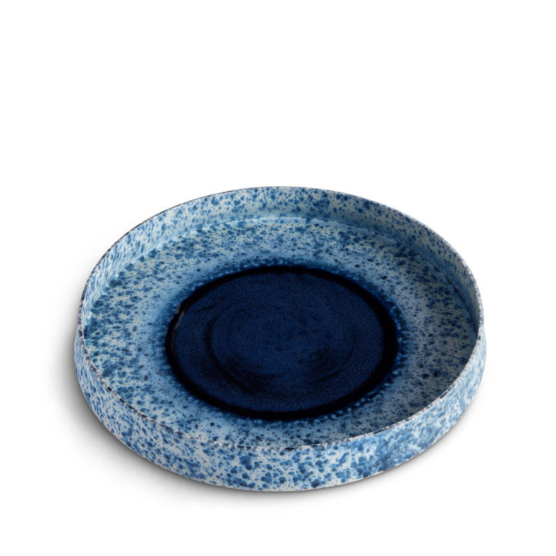 Terra Porcelain China Platter, 1.5" H x 13" W x 13" D, Indigo