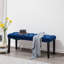 Heng Ming Banquette rembourrée capitonnée, velours, banc de salle à manger, banc de chambre, repose-pieds, banc d'appoint, entrée, salon, bleu-565242160