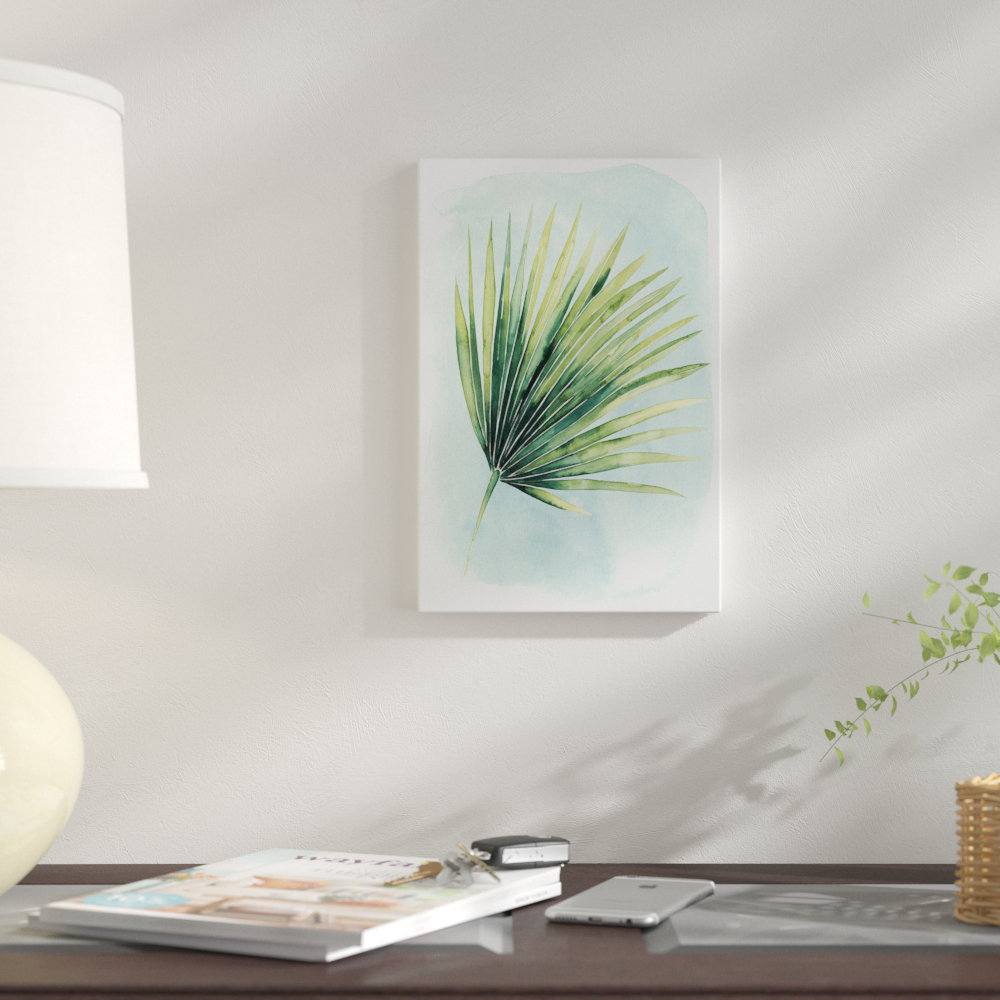 East Urban Home 'Paradise Palm Leaves II' Graphic Art Print on Canvas ...