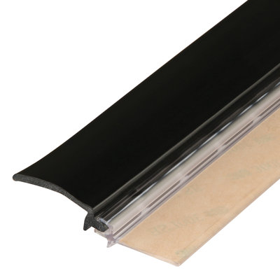 Couvercle d'intimité pour porte de salle de bain, noir, 2-1 / 8 po x 58 po. Plastique rigide et vinyle flexible pour salle de bain